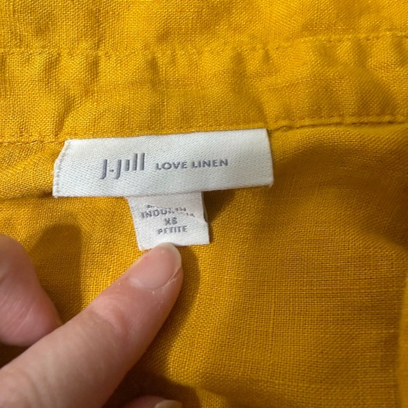 J.Jill Love Linen Petite XS Gold 100% Linen Long Sleeve Button Down Shirt Top - Picture 4 of 8